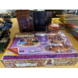 A BOXED HARRY POTTER HOGWARTS 3D GAME, BOXED HARRY POTTER FIGURE ETC