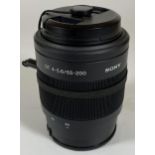 A SONY DT 4-5.6 55-200MM DSLR CAMERA LENS