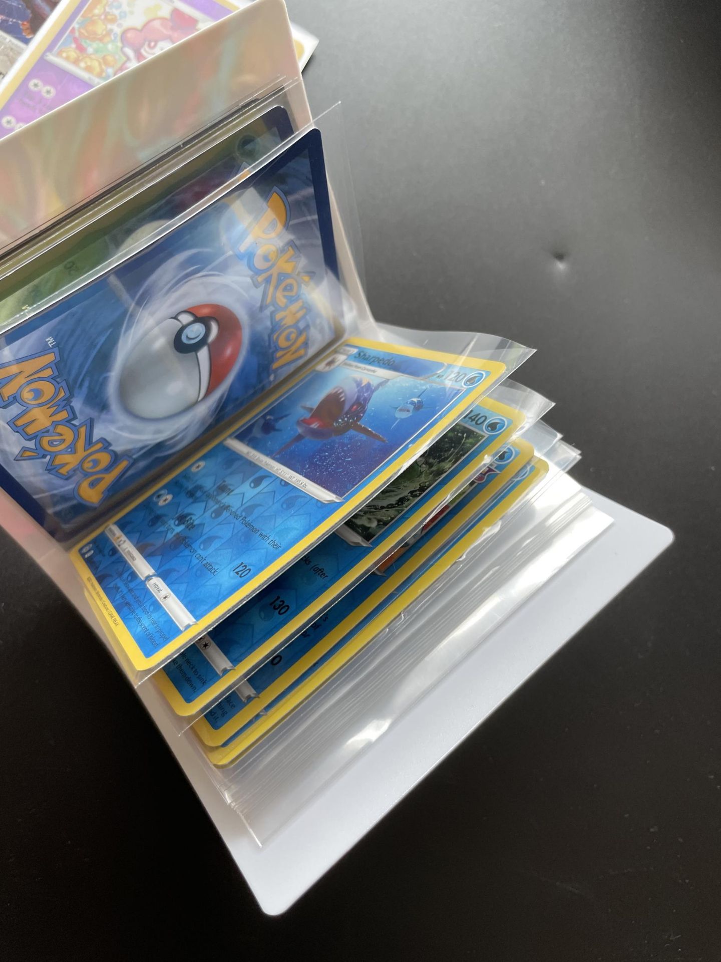 TWO TINS OF ASSORTED POKEMON CARDS, HOLOS, SMALL FOLDER OF CARDS ERC - Image 8 of 8