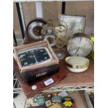 AN ASSORTMENT OF VARIOUS CLOCKS