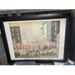 A LARGE L S LOWRY PRINT 'COMING FROM THE MILL' 92CM X 70CM