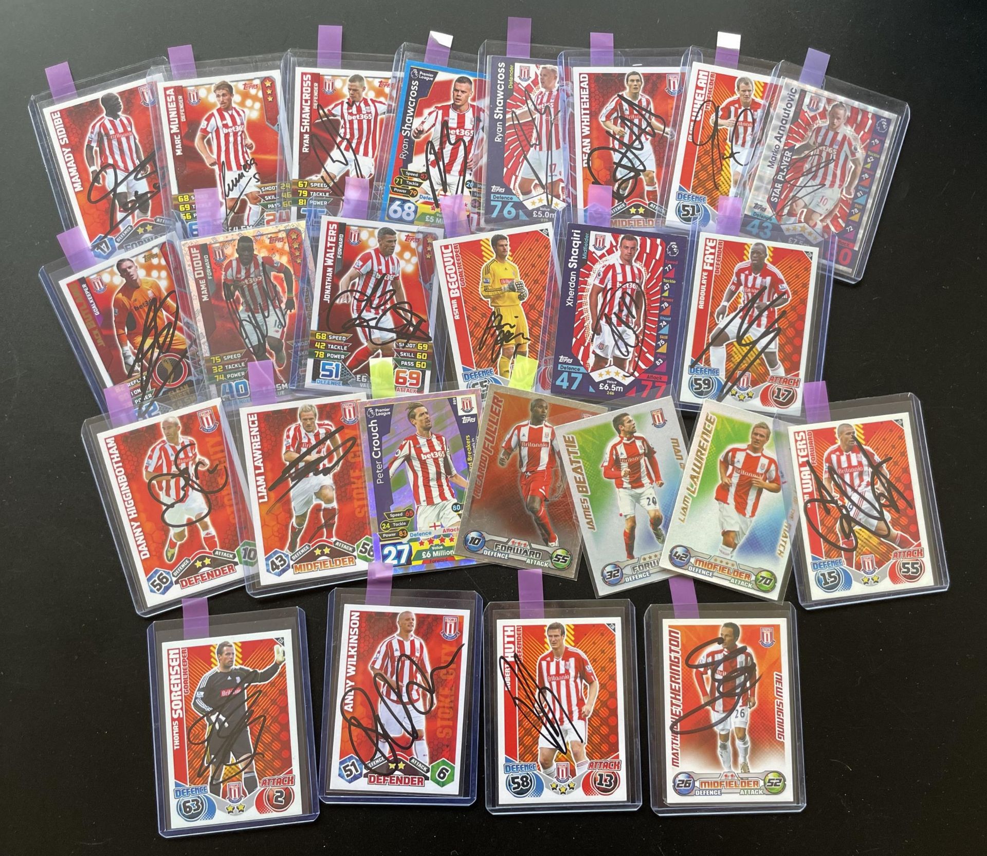 A COLLECTION OF SIGNED STOKE CITY F.C MATCH ATTAX CARDS