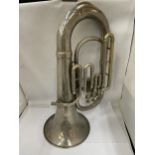 A VINTAGE SILVER PLATED TUBA