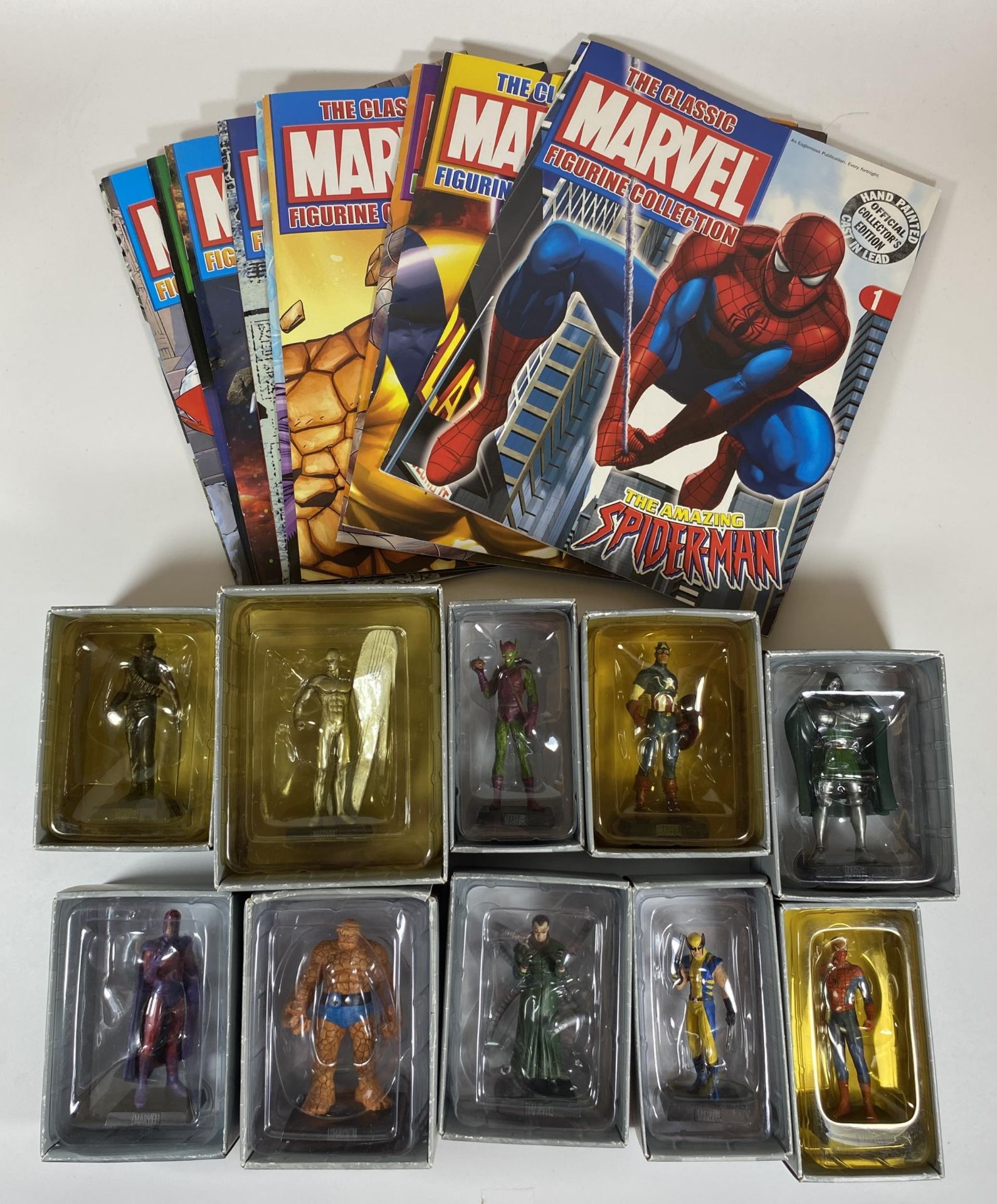 A LARGE MARVEL CLASSIC LEAD FIGURE COLLECTION BY EAGLEMOSS 1-49 FIGURE SET COMPLETE WITH