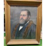 A GILT FRAMED OIL ON CANVAS OF A WELL DRESSED GENTLEMAN