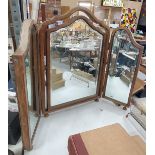 A VINTAGE THREE SECTION DRESSING TABLE MIRROR