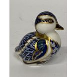 A ROYAL CROWN DERBY DUCKLING WITH GOLD STOPPER