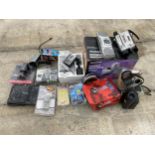 AN ASSORTMENT OF ITEMS TO INCLUDE CAMCORDERS, LASER PENS AND CASSETTE RECORDERS ETC