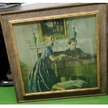 A FRAMED PRINT OF A MAN PLAYING THE PIANO WITH A LADY