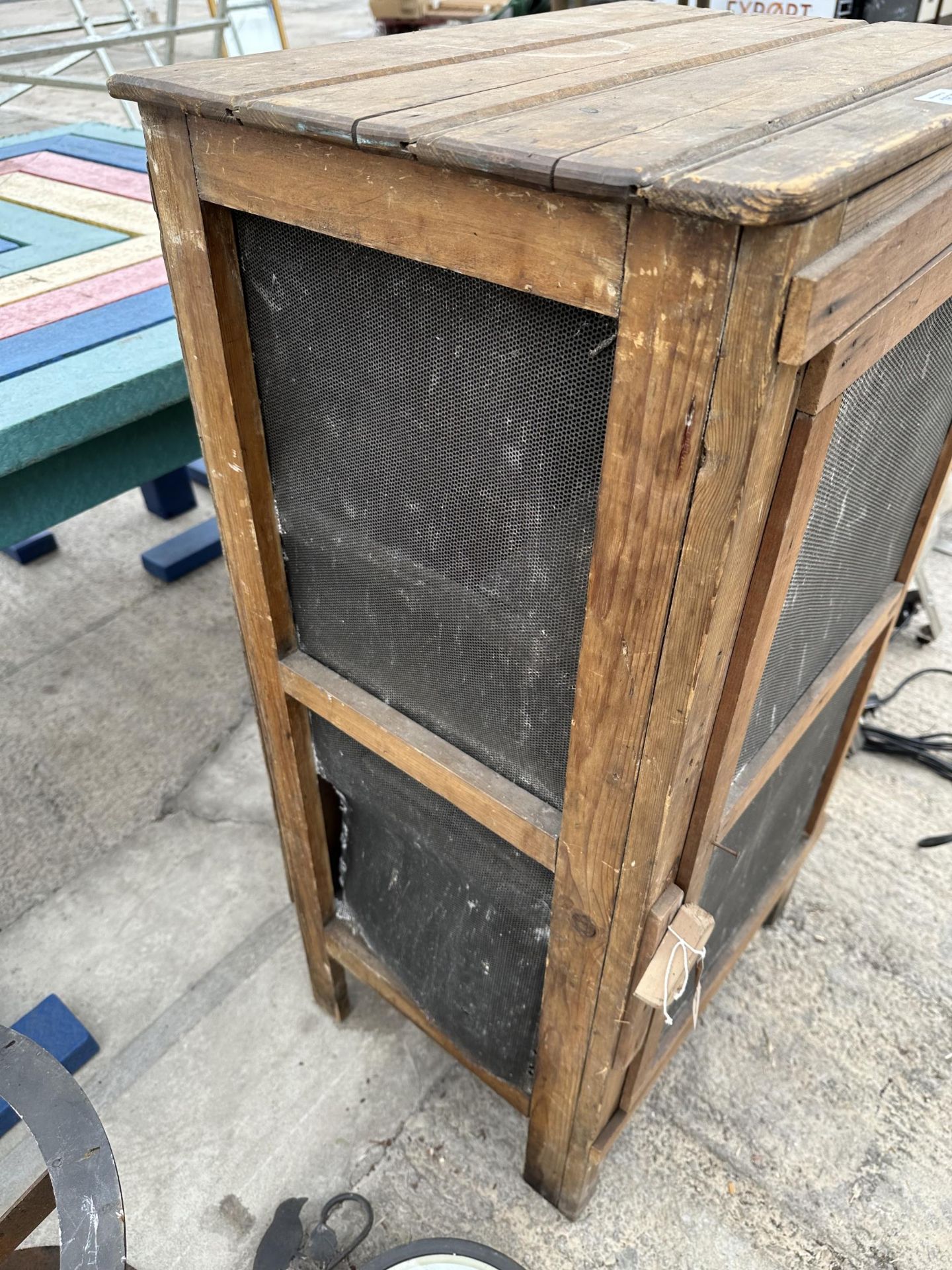 A VINTAGE WOODEN MEAT LOCKER - Image 2 of 3