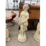 AN AS NEW EX DISPLAY CONCRETE 'FLOWER LADY' FIGURE *PLEASE NOTE VAT TO BE PAID ON THIS ITEM*