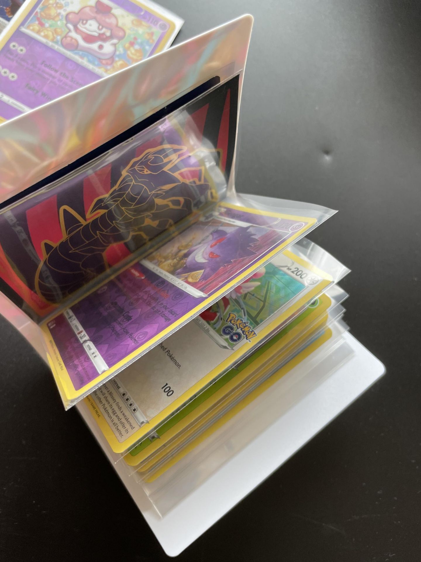 TWO TINS OF ASSORTED POKEMON CARDS, HOLOS, SMALL FOLDER OF CARDS ERC - Image 7 of 8