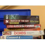 FIVE BOXED GAMES TO INCLUDE WRITESTART, DRAUGHTS, BOXES, CONNECT 4 AND MATCH OF THE DAY