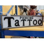 A PIERCING TATTOO ILLUMINATED BOX SIGN