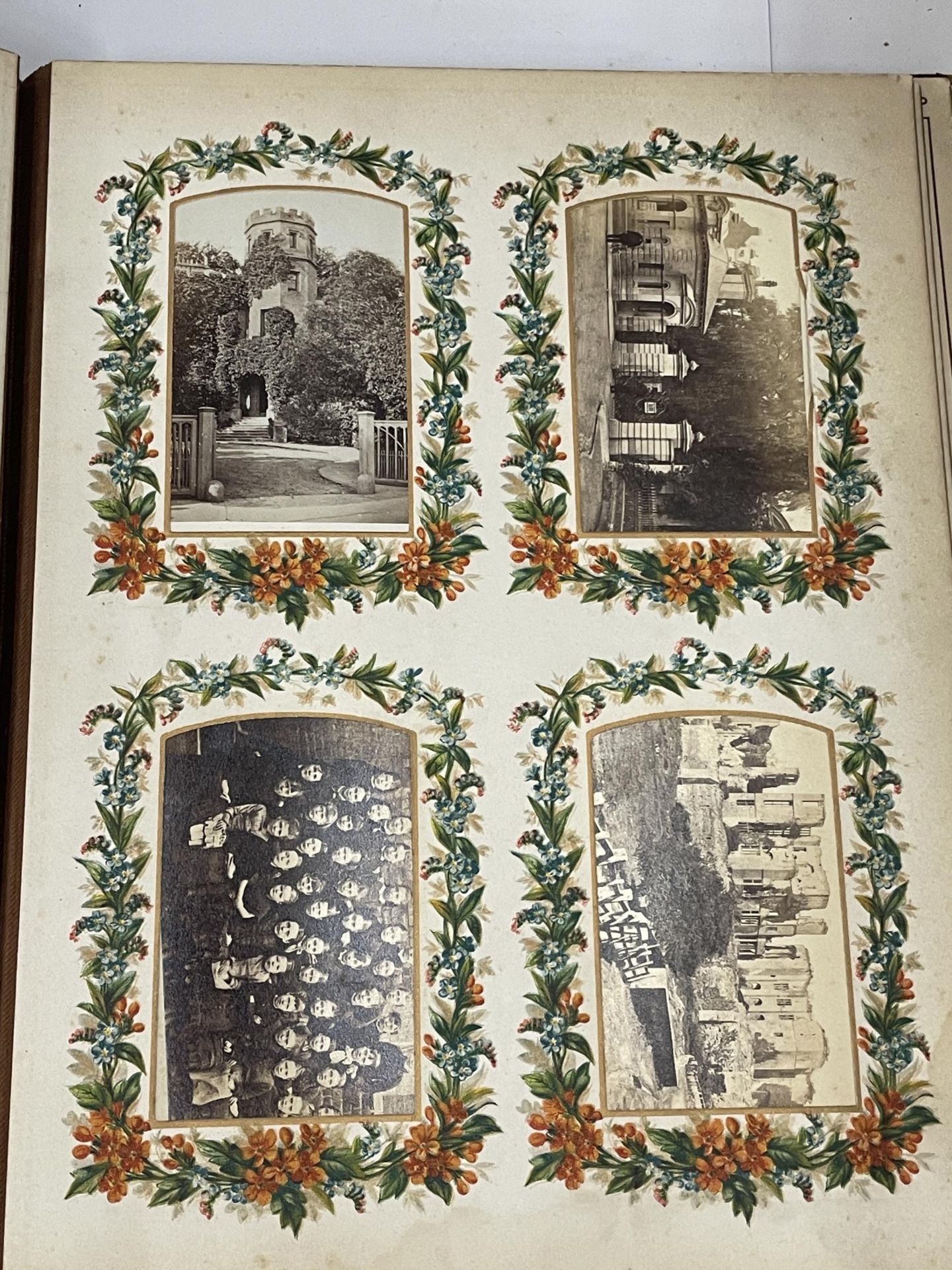 A VICTORIAN PHOTO ALBUM WITH SILVER PLATE ON FRONT PRESENTATION PLAQUE DATED 1883 - Image 8 of 9