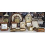 A COLLECTION OF VINTAGE CLOCKS TO INCLUDE WESTCLOX, EUROPA, MANTLE CLOCK ETC