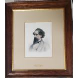 A VINTAGE STYLE FRAMED PRINT OF CHARLES DICKENS