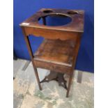 A VINTAGE OAK WASH STAND WITH LOWER DRAWER