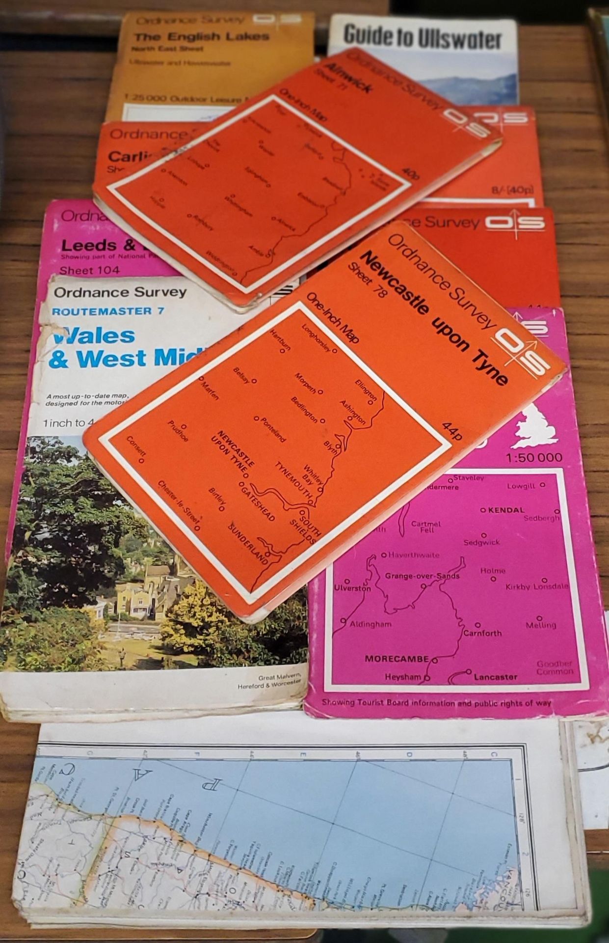 A GROUP OF VINTAGE ORDNANCE SURVEY MAPS, NEWCASTLE ETC