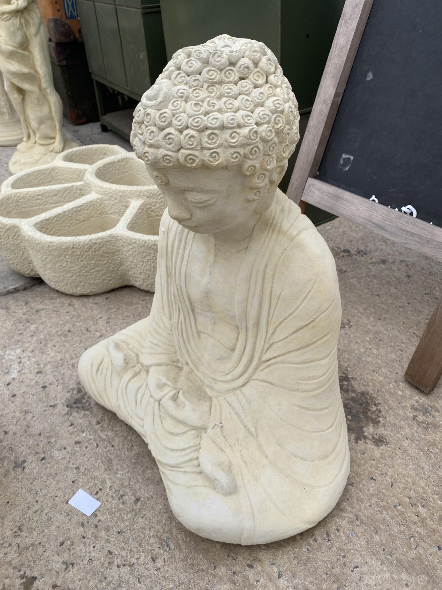 AN AS NEW EX DISPLAY CONCRETE BUDDAH FIGURE *PLEASE NOTE VAT TO BE PAID ON THIS ITEM* - Image 3 of 4