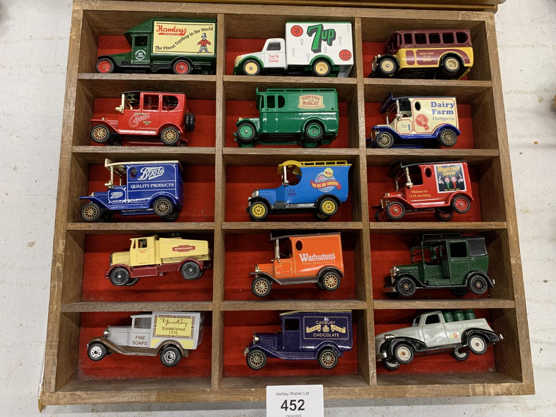 TWO WOODEN DISPLAY CASES OF DIECAST CARS - Image 3 of 3