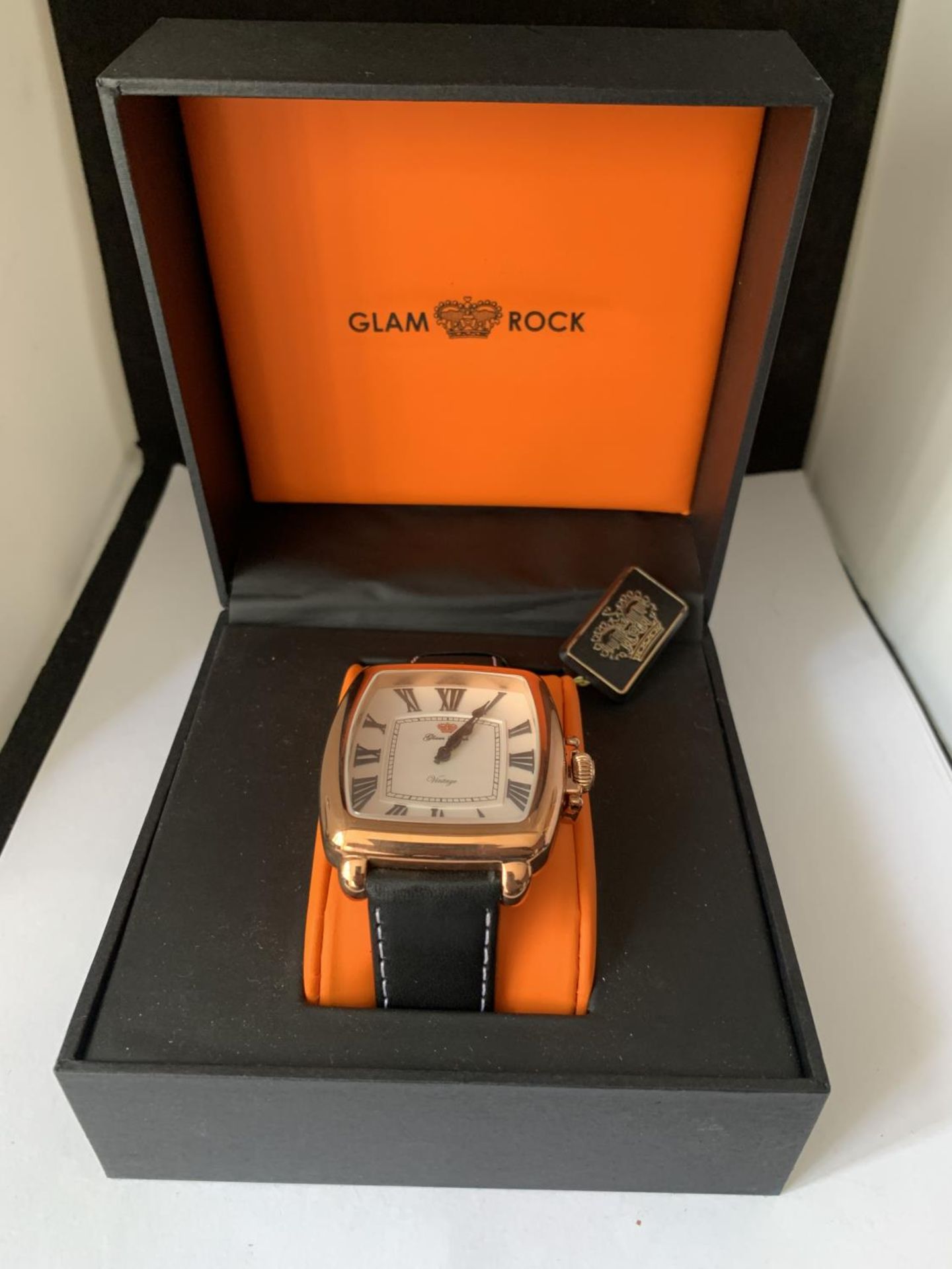 AN AS NEW AND BOXED GLAM ROCK WRIST WATCH SEEN WORKING BUT NO WARRANTY