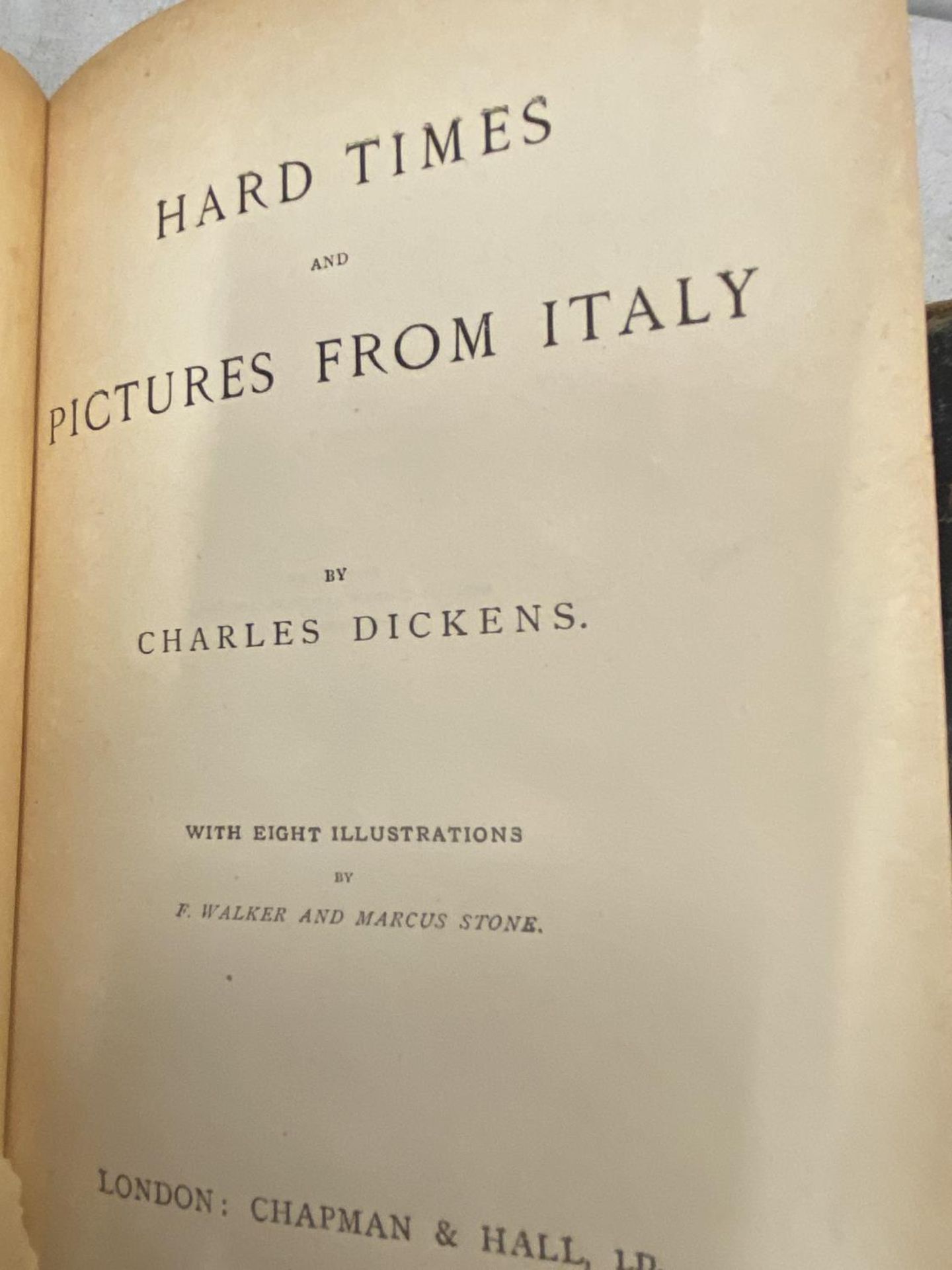 TWO ANTIQUARIAN CHARLES DICKEN NOVELS - 'DAVID COPPERFIELD' AND HARD TIMES AND PICTURES FROM ITALY' - Image 5 of 5