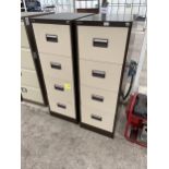 TWO 'ROYALE' FOUR DRAWER METAL FILING CABINETS (ONE WITH KEY)