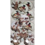 A COLLECTION OF ANIMAL AND BIRD THEMED CABINET PLATES - 11 IN TOTAL