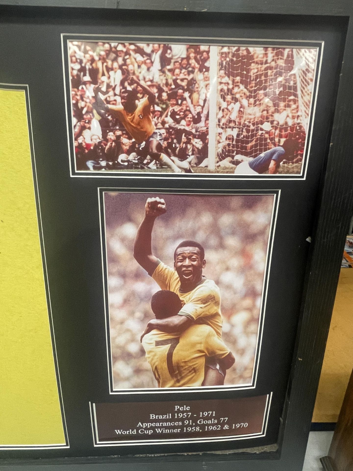 A FRAMED PELE FOOTBALL MONTAGE WITH SIGNED SHIRT, WITH ALL STAR SIGNINGS CERTIFICATE OF AUTHENTICITY - Image 3 of 4