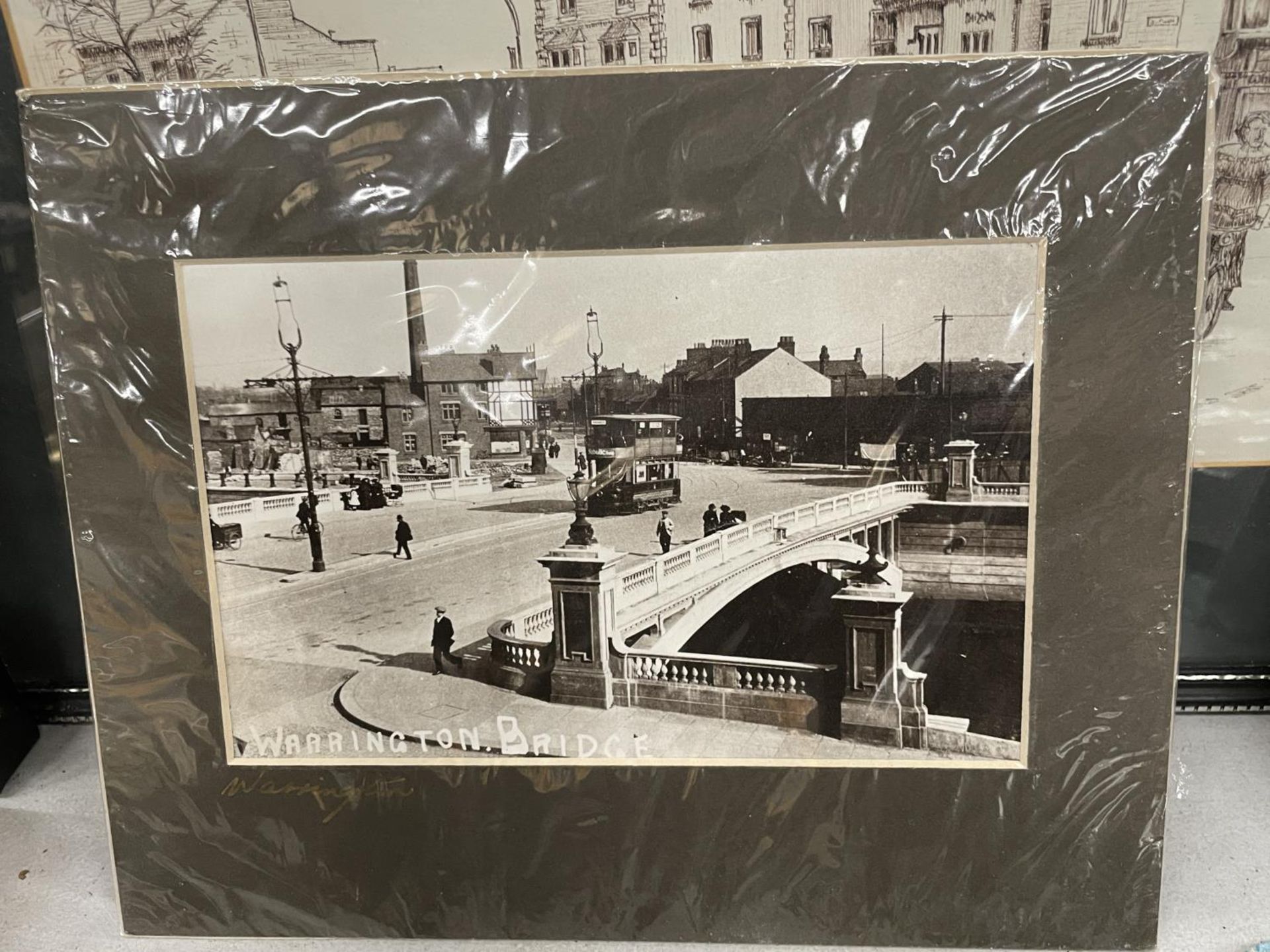 A PRINT OF OLD MARKET PLACE AND CHURCH STREET, ALTRINCHAM, FRAMED PLUS THREE PHOTOGRAPHIC VINTAGE - Image 3 of 4