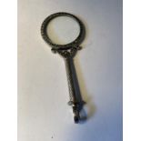 A MARKED 925 SILVER DECORATIVE MAGNIFYING GLASS