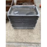 A LARGE QUANTITY OF STAINLESS STEEL TRAYS