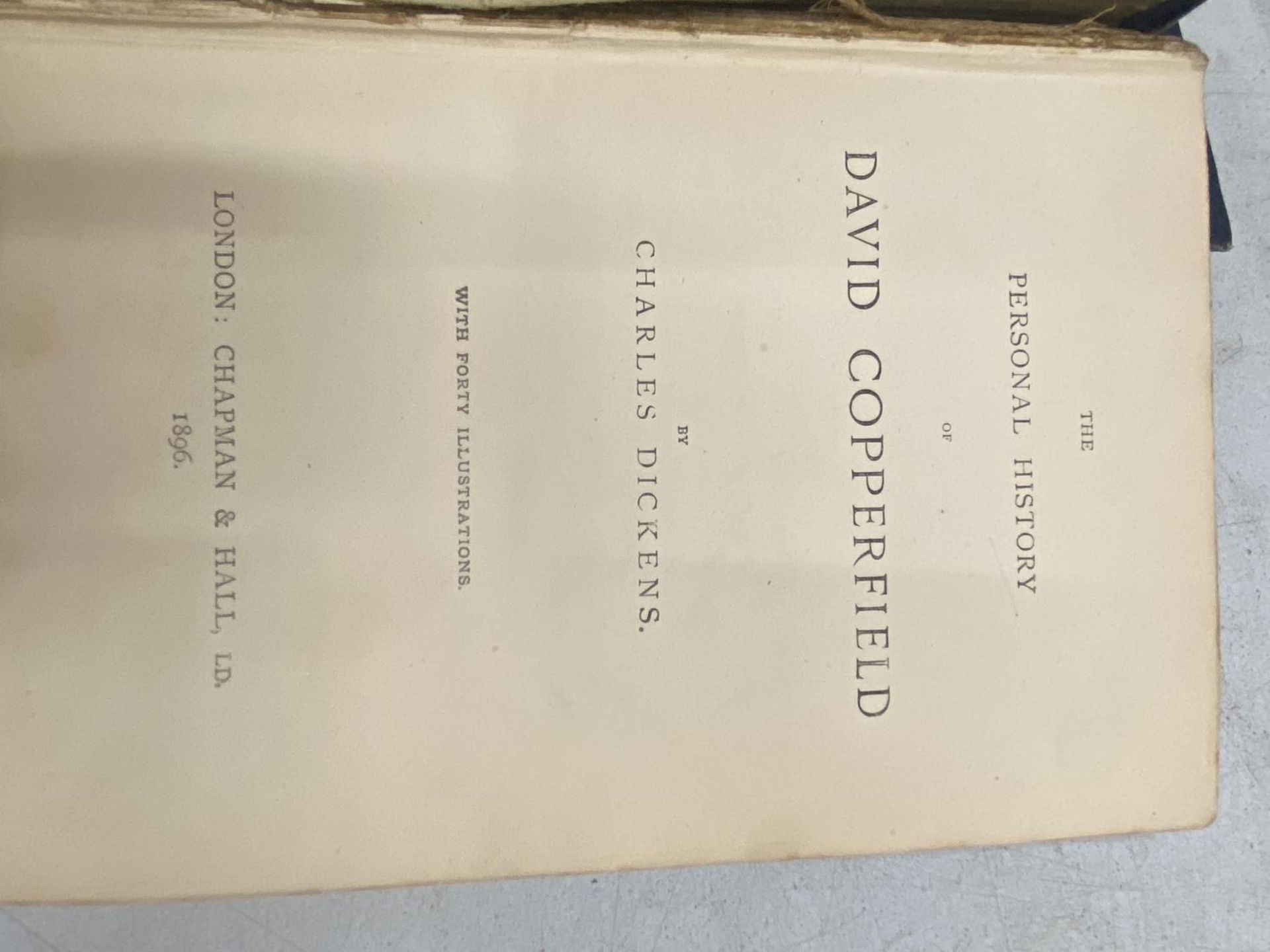 TWO ANTIQUARIAN CHARLES DICKEN NOVELS - 'DAVID COPPERFIELD' AND HARD TIMES AND PICTURES FROM ITALY' - Image 4 of 5