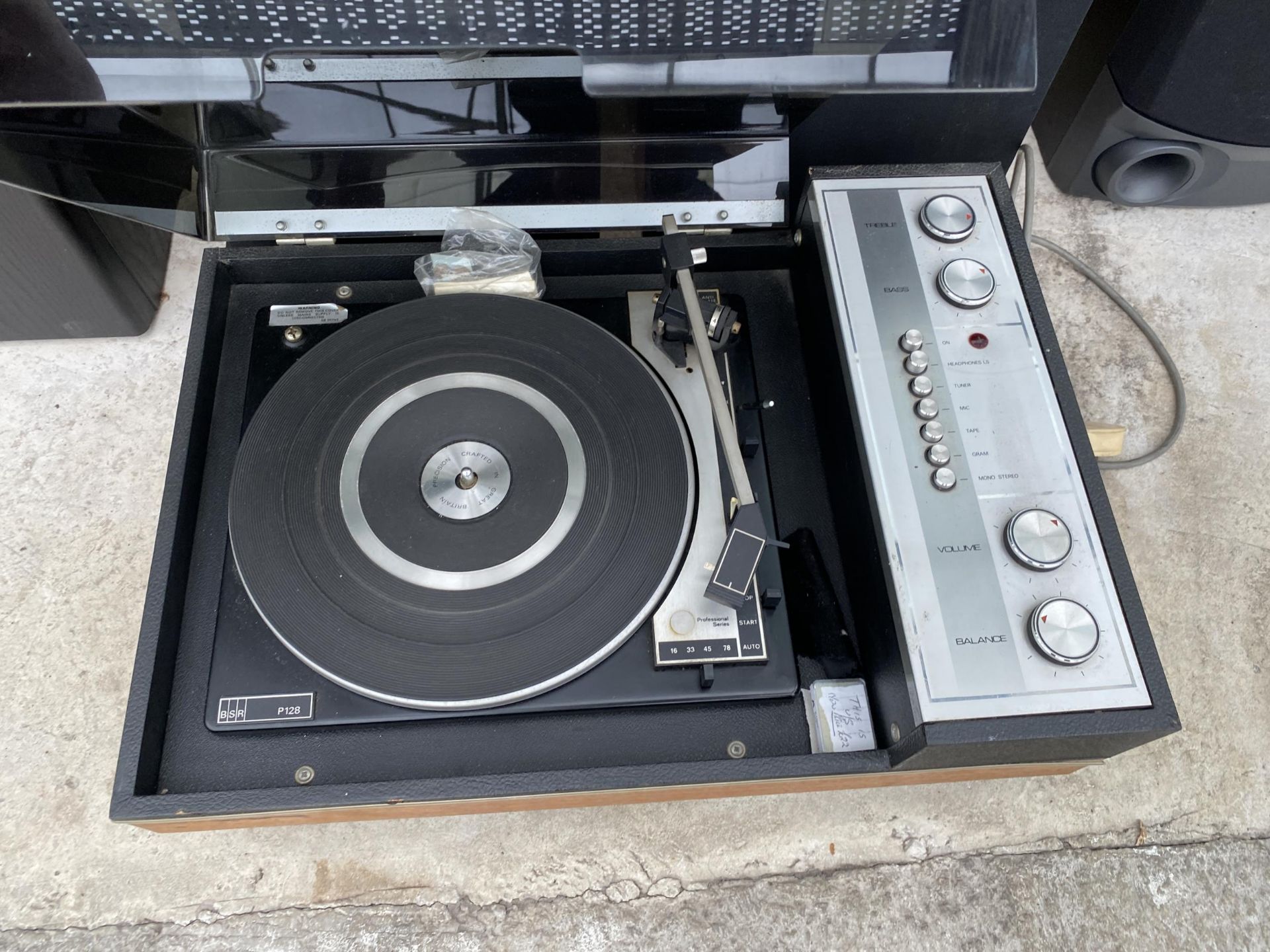 A PYE BLACK BOX BSR128 RECORD PLAYER WITH A PAIR OF OMAR CR252 SPEAKERS - Image 2 of 2