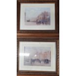 TWO VINTAGE STYLE CITY PRINTS, FRAMED