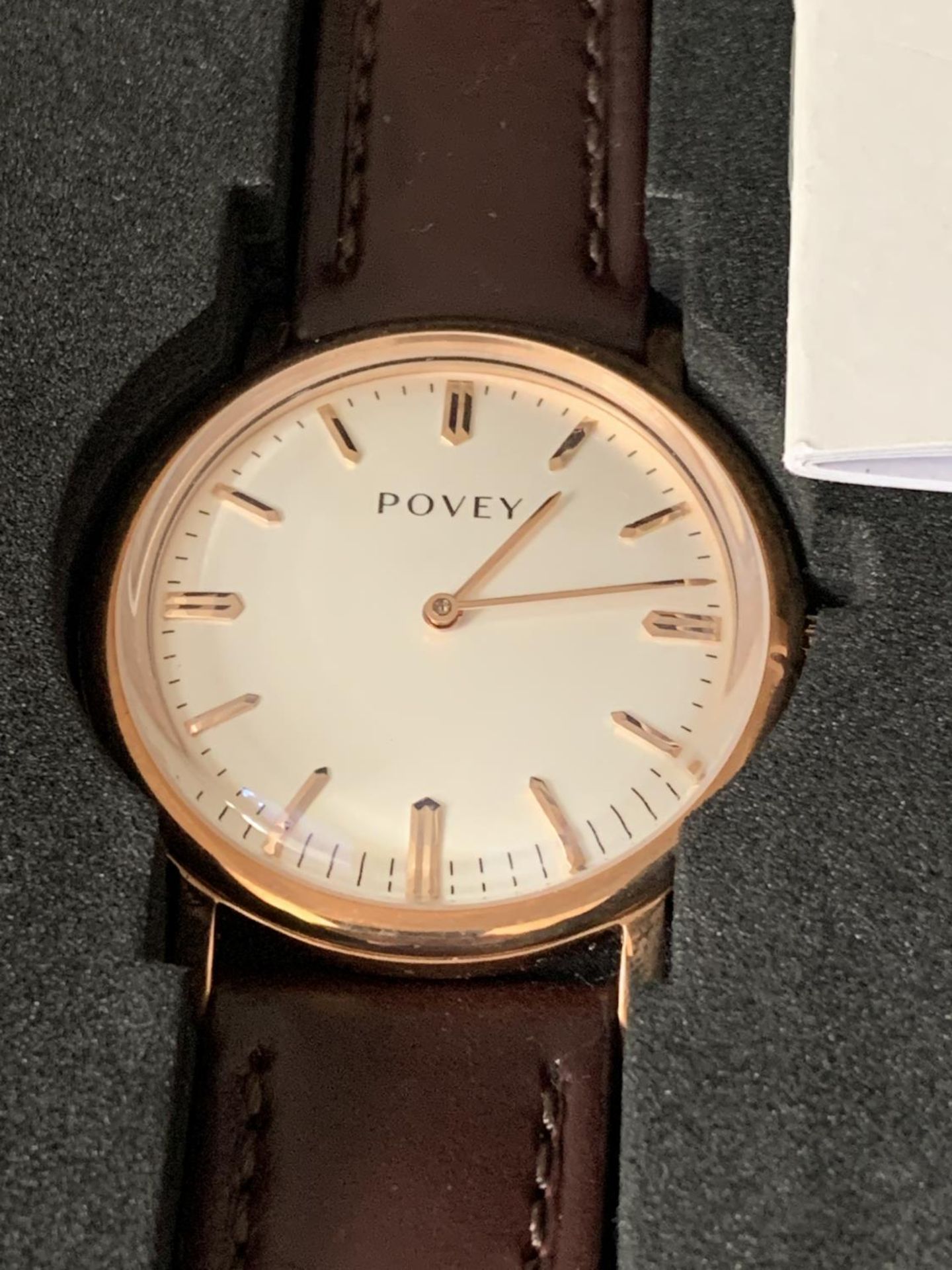 AN AS NEW AND BOXED POVEY WRIST WATCH SEEN WORKING BUT NO WARRANTY - Image 2 of 2