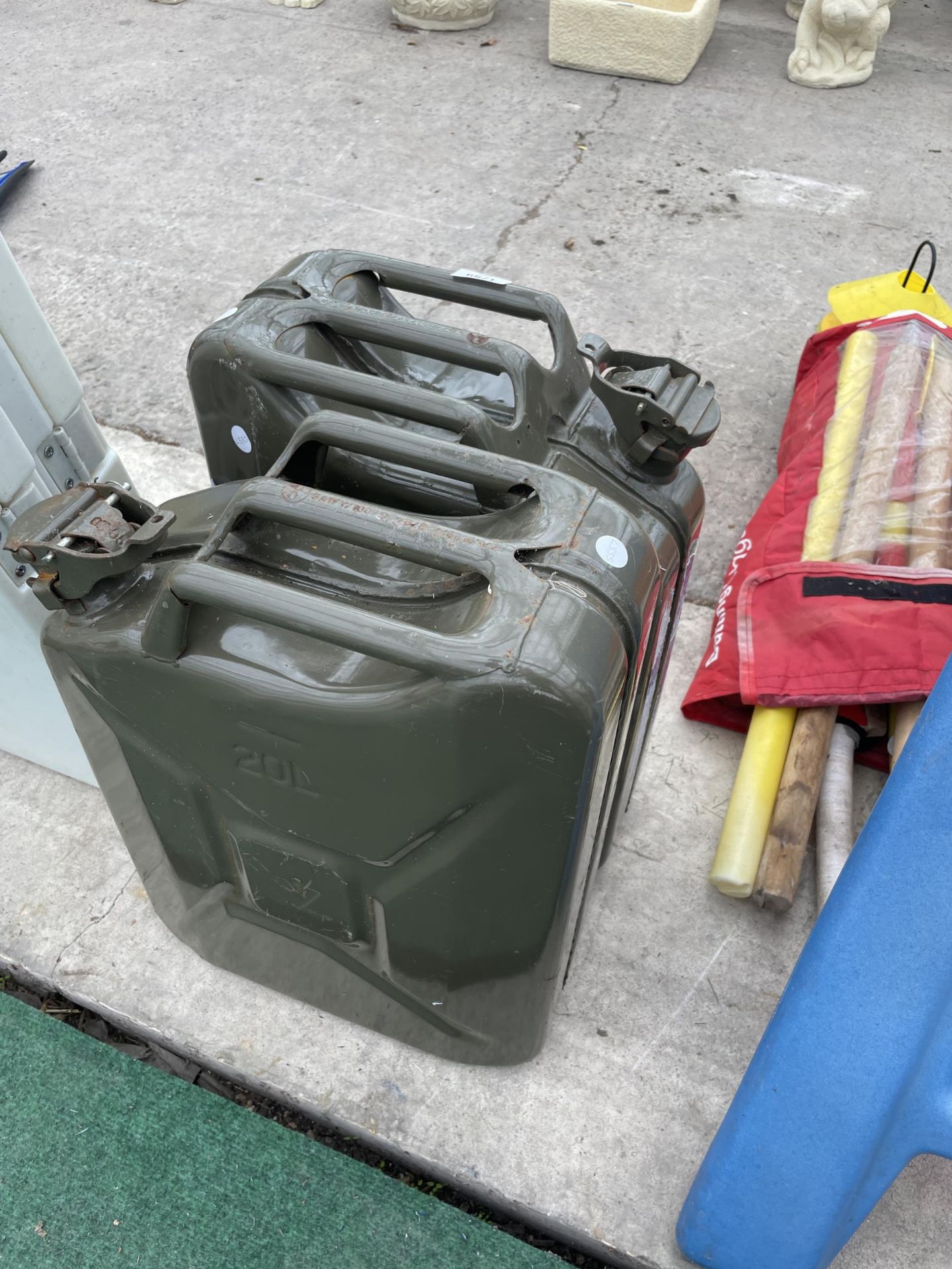TWO 20L METAL JERRY CANS - Image 2 of 3