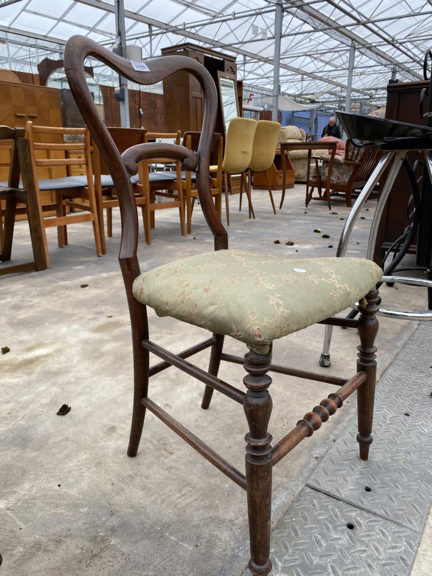 A VICTORIAN PARLOUR CHAIR AND MAGAZINE RACK - Image 2 of 2