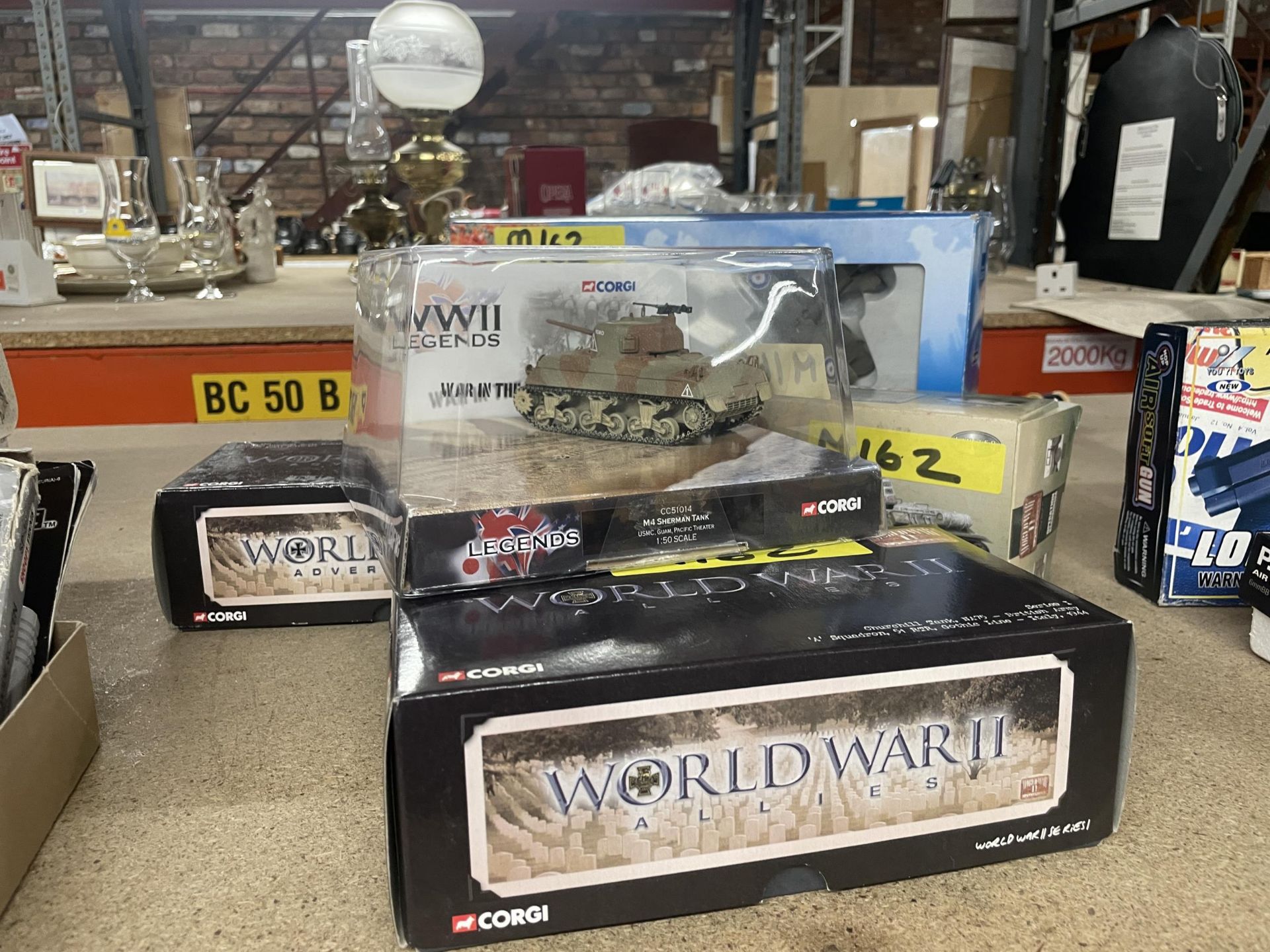 FOUR CORGI WORLD WAR 11 TANKS, BOXED PLUS A CORGI ROYAL BRITISH LEGION BOXED SET OF FOUR WAR