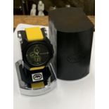 A MARC ECKO PASTIME WATCH (QUARTZ) MODEL E1359861 DAY DATE AS NEW WITH BOX SEEN IN WORKING ORDER BUT