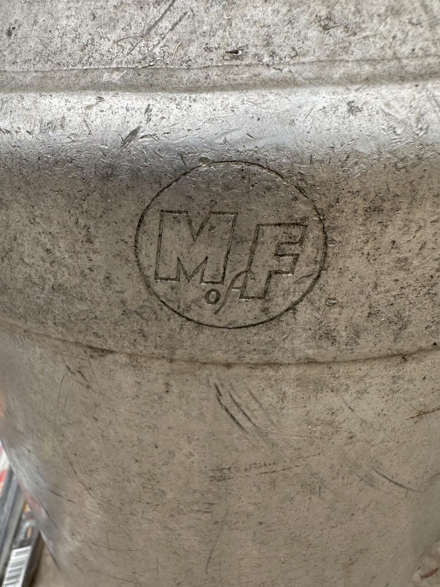 A STAINLESS STEEL MILK CHURN BEARING A STAMP 'M OF F' - Image 2 of 2