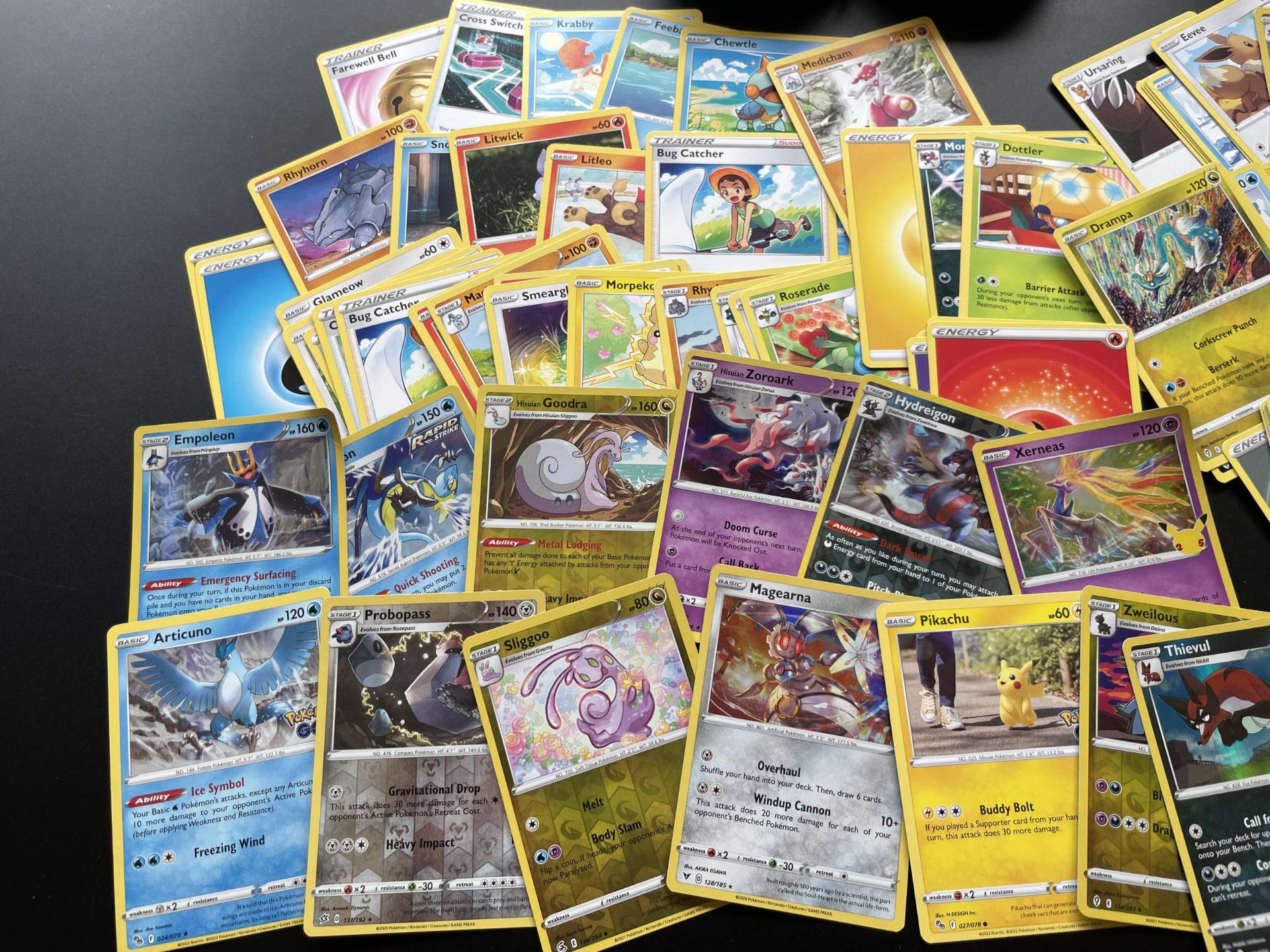 TWO TINS OF ASSORTED POKEMON CARDS, HOLOS ETC - Image 2 of 5