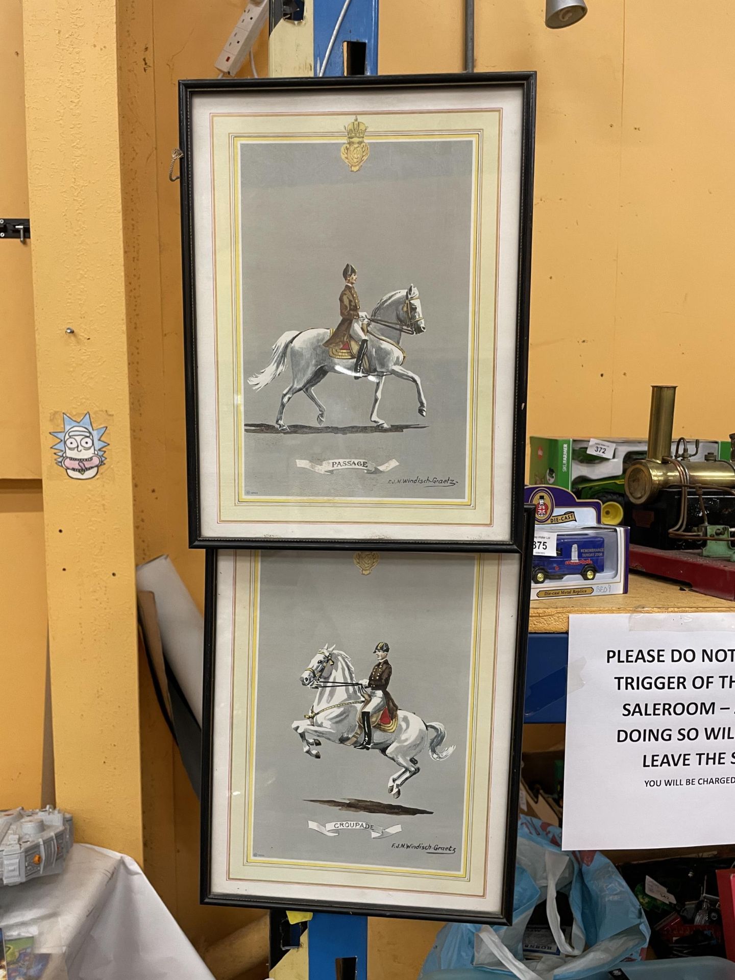 TWO F J N WINDISCH-GRAETZ PRINTS OF LIPPIZANER HORSES FROM THE SPANISH RIDING SCHOOL, VIENNA