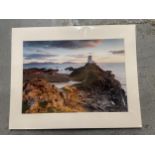 AN ORIGINAL JAKE STEPHEN PHOTOGRAPH TITLED 'THE SCOTTISH LIGHTHOUSE' 51CM X 40CM