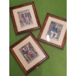 THREE FRAMED DICKENS PRINTS TO INCLUDE MR PICKWICK, CHEERYBLE BROTHERS AND CAPTAIN CUTTLE