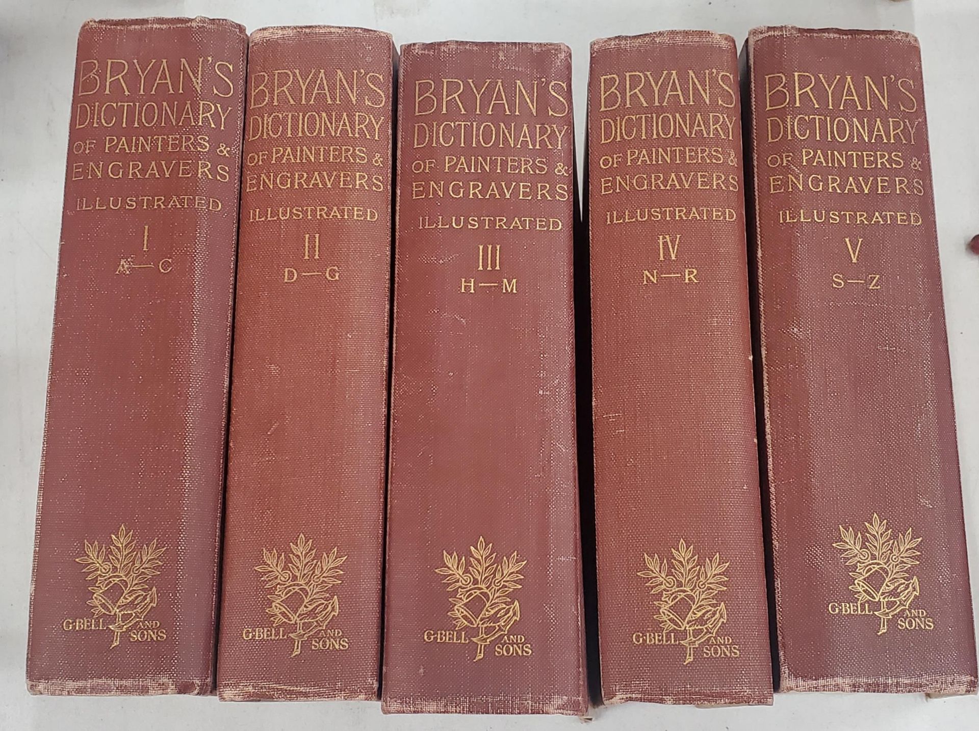 FIVE VOLUMES, 'BRYAN'S DICTIONARY OF PAINTERS AND ENGRAVERS' 1903