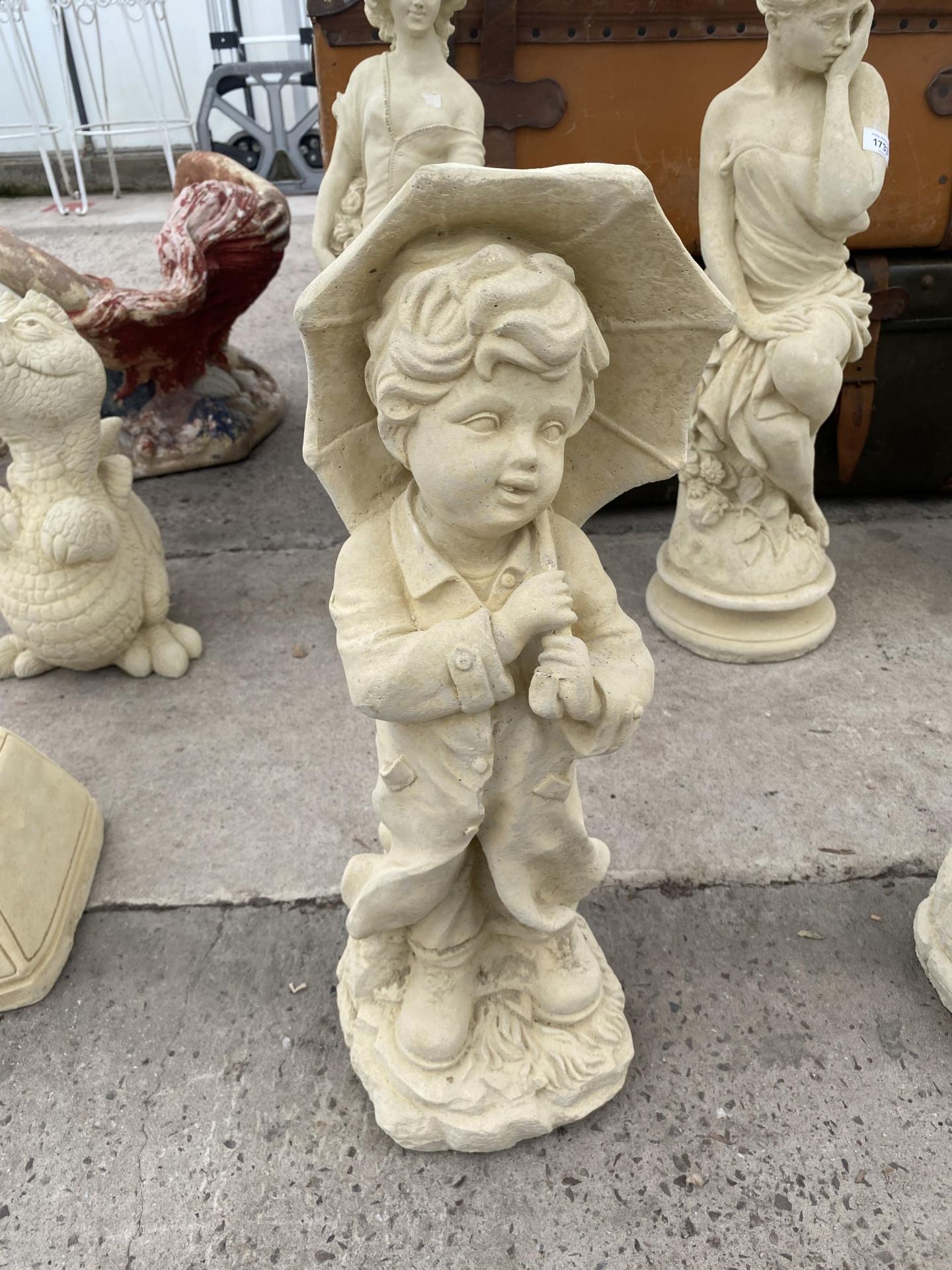 AN AS NEW EX DISPLAY CONCRETE 'JACOB' FIGURE *PLEASE NOTE VAT TO BE PAID ON THIS ITEM*