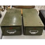 TWO METAL MILITARY FILING DRAWERS