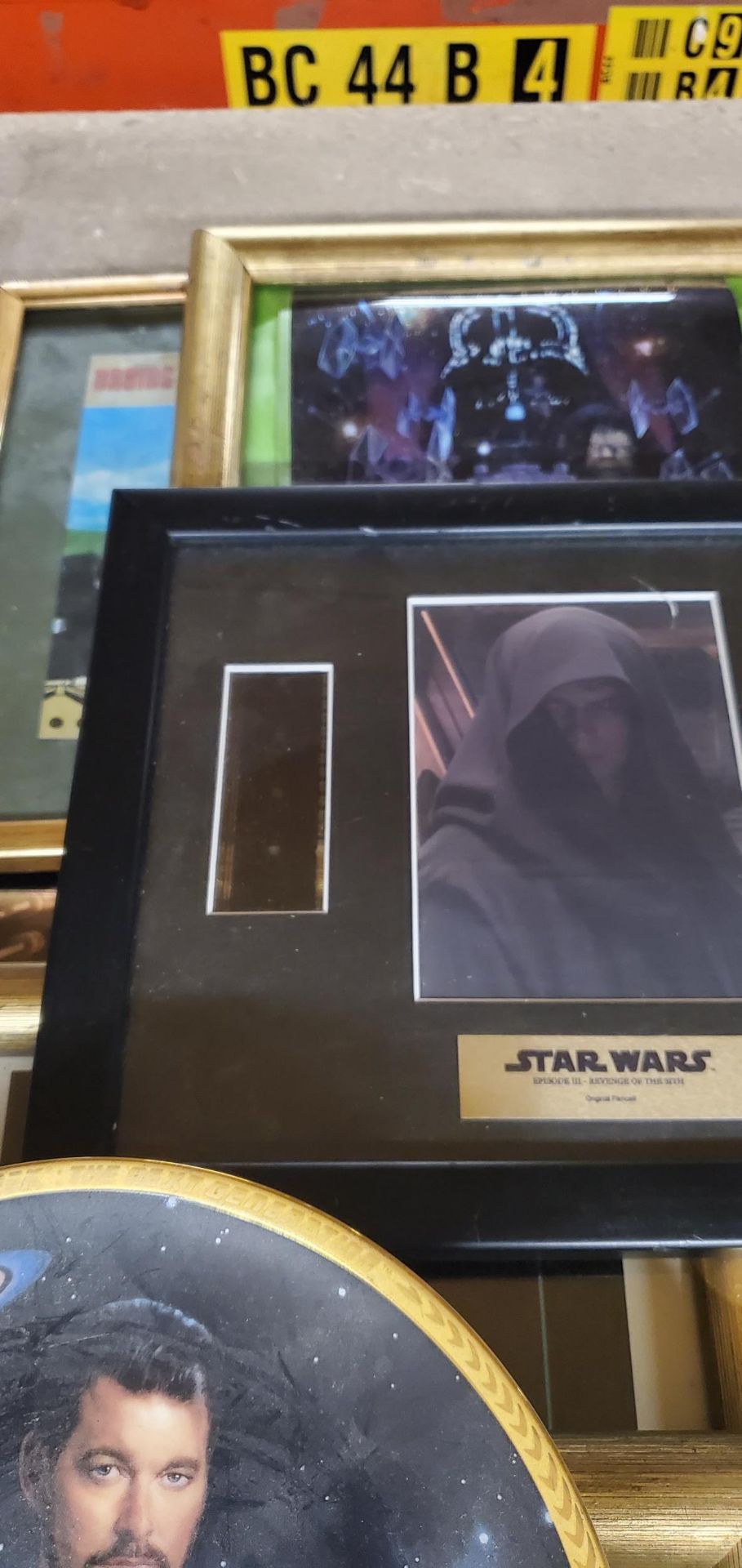 A GROUP OF STAR WARS AND STAR TREK ITEMS, PICTURES, FILM CELL, BADGES ETC - Image 2 of 4